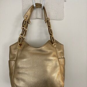 NEW Michael KORS Gold Leather shoulder bag 13x10x4